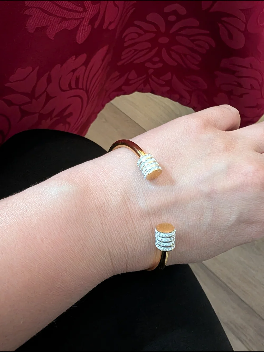 Gold-Tone Color Crystal Cuff Bracelet - Women Jewelry